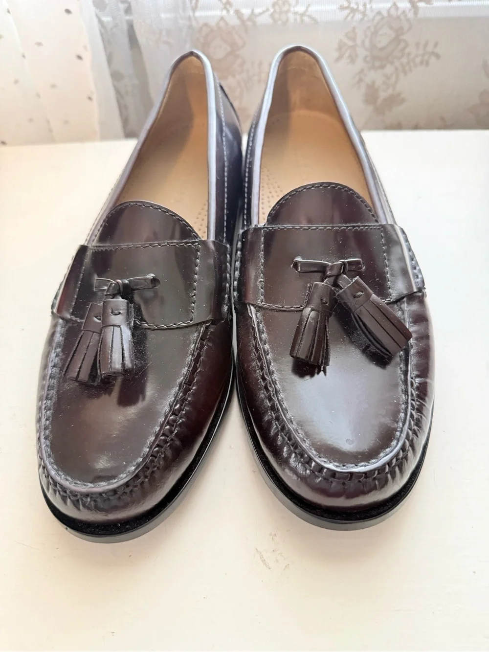 Cole Haan Men's Tassel Loafers in Dark Brown/Burgundy - Classic Slip-On Shoes